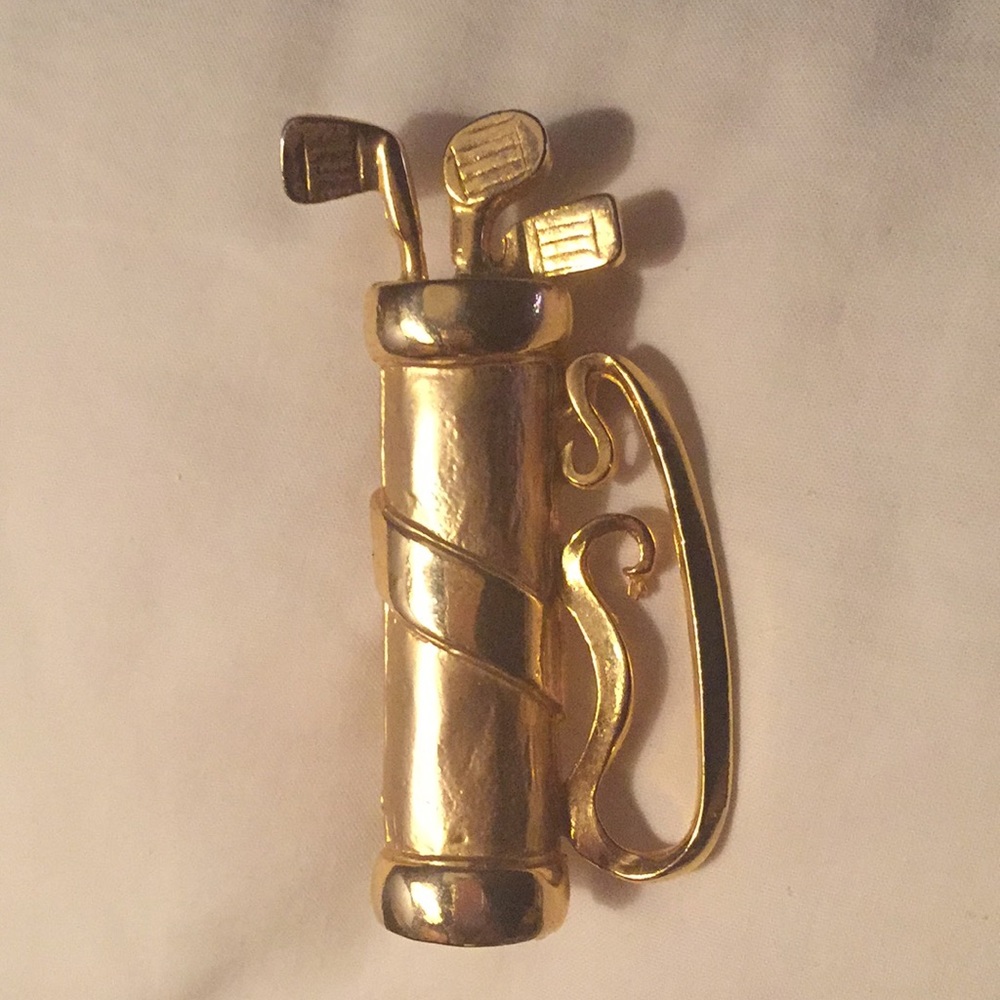 Golf Club Brooch